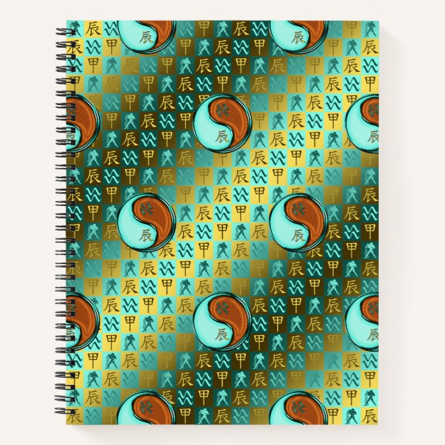 Aquarius & Wood Dragon Notebook (Front)