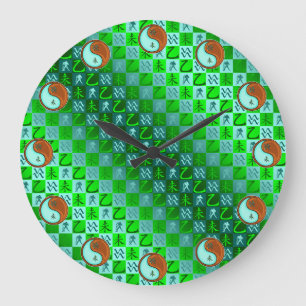 Aquarius & Wood Goat Large Clock