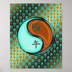 Aquarius & Wood Horse Poster
