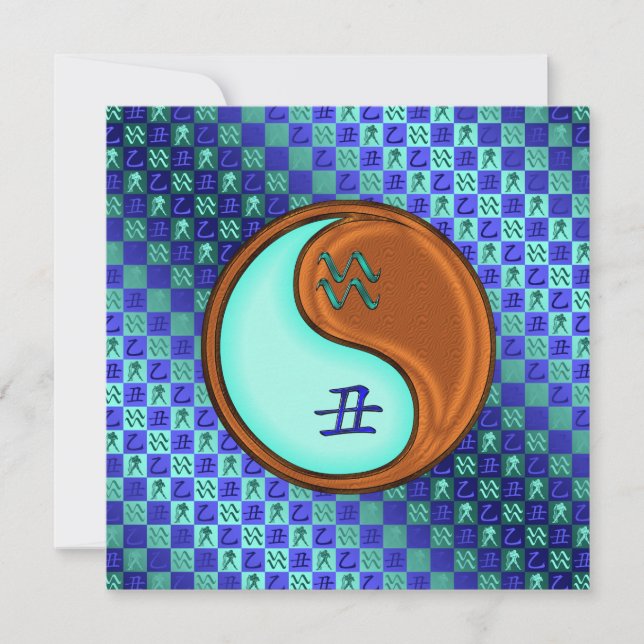 Aquarius & Wood Ox Card (Front)