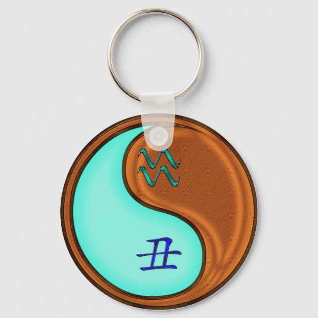 Aquarius & Wood Ox Key Ring (Front)