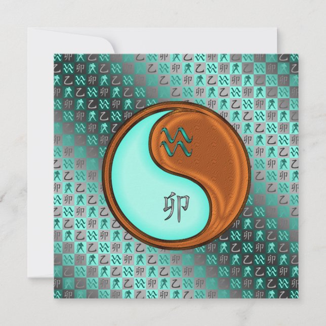 Aquarius & Wood Rabbit Card (Front)