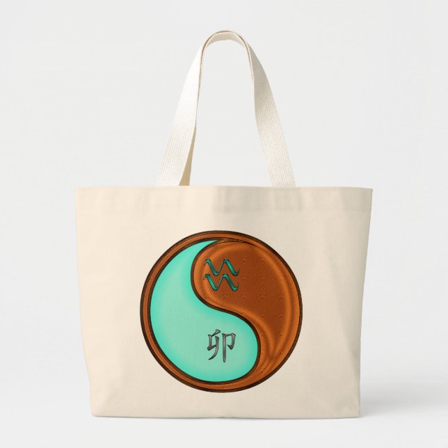 Aquarius & Wood Rabbit Large Tote Bag (Front)
