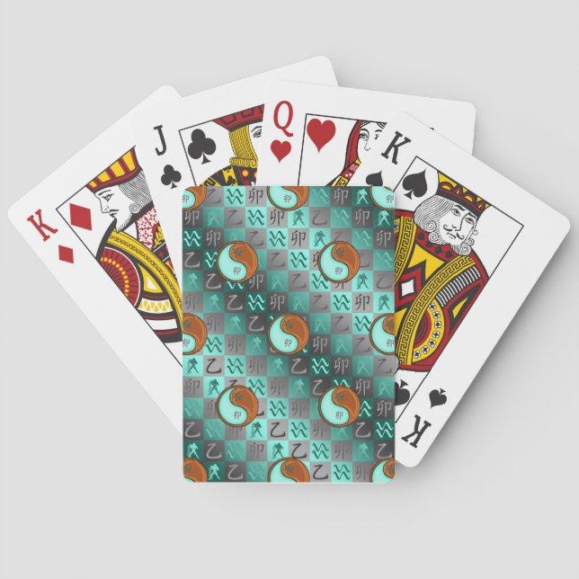 Aquarius & Wood Rabbit Playing Cards (Back)