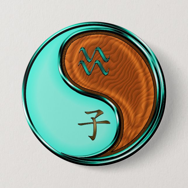 Aquarius & Wood Rat 7.5 Cm Round Badge (Front)