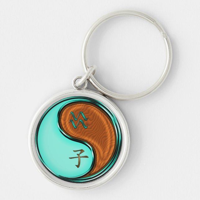 Aquarius & Wood Rat Key Ring (Front)