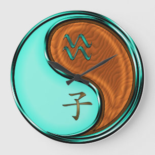 Aquarius & Wood Rat Large Clock