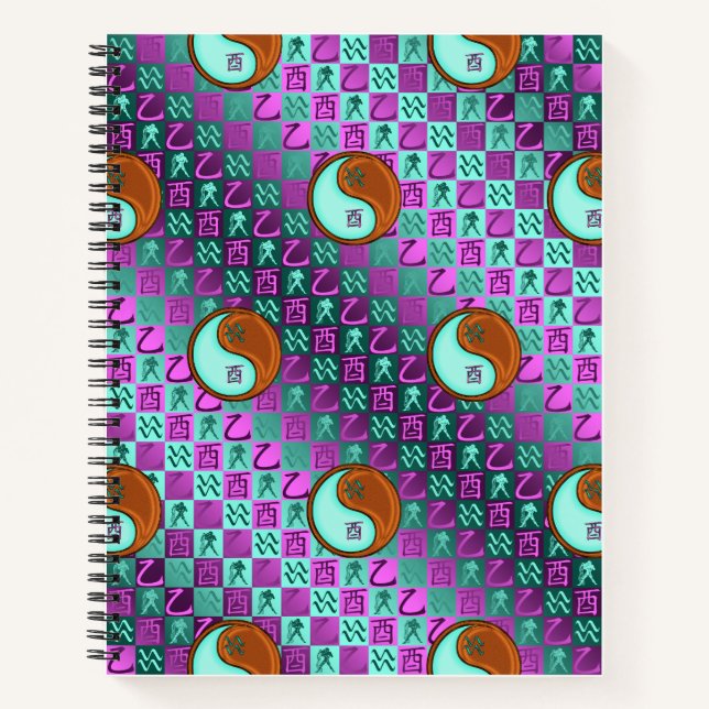 Aquarius & Wood Rooster Notebook (Front)