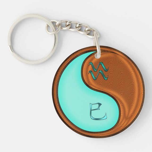 Aquarius & Wood Snake Key Ring (Front)
