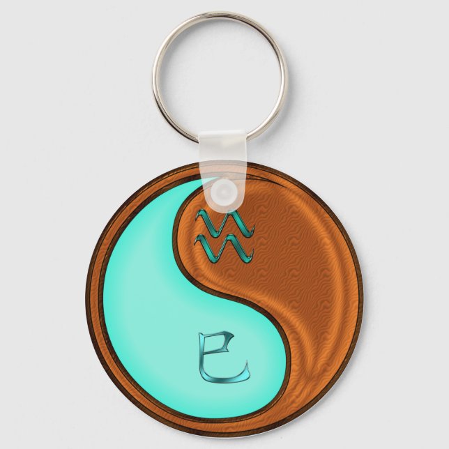 Aquarius & Wood Snake Key Ring (Front)