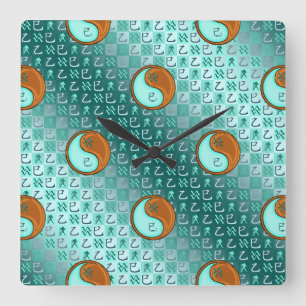 Aquarius & Wood Snake Square Wall Clock