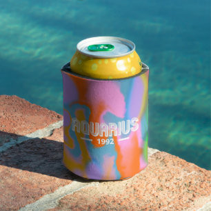 Aquarius year colourful abstract zodiac can cooler