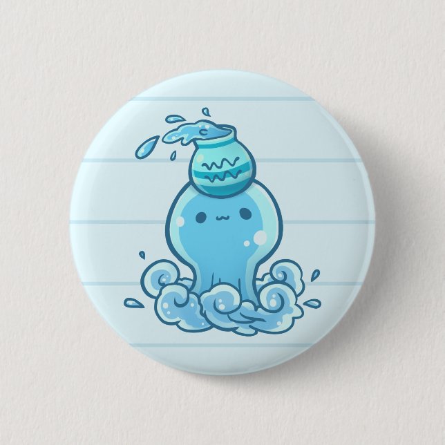 Aquarius Zodiac Animal Button (Front)