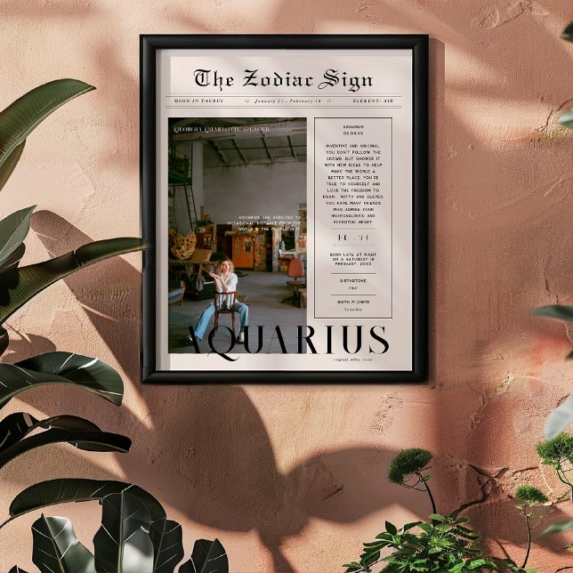Aquarius | Zodiac Astrology Photo Newspaper Poster (Creator Uploaded)
