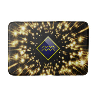 Aquarius zodiac bath mat