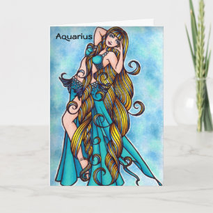 Aquarius Zodiac Belly Dance Card