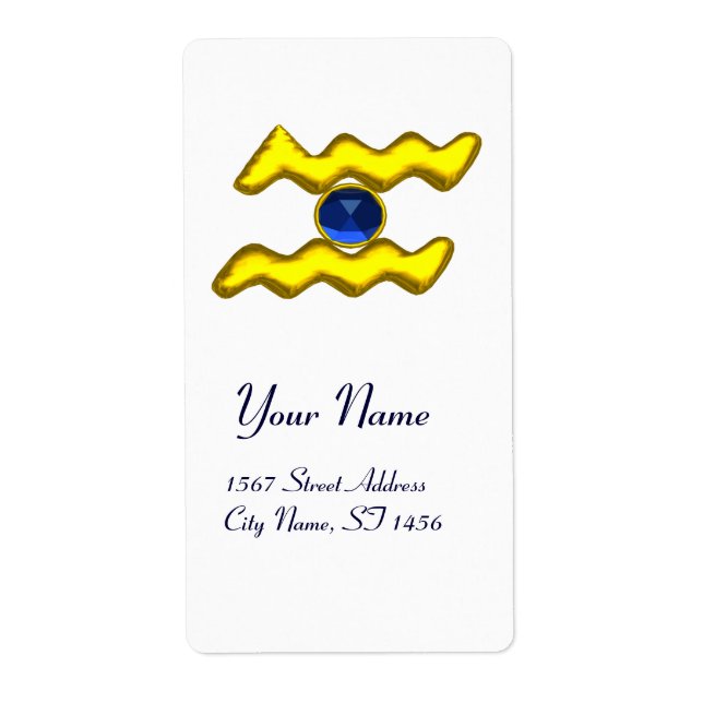 AQUARIUS ZODIAC BIRTHDAY Blue Sapphire (Front)