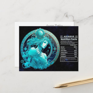 Aquarius Zodiac Birthday Postcard