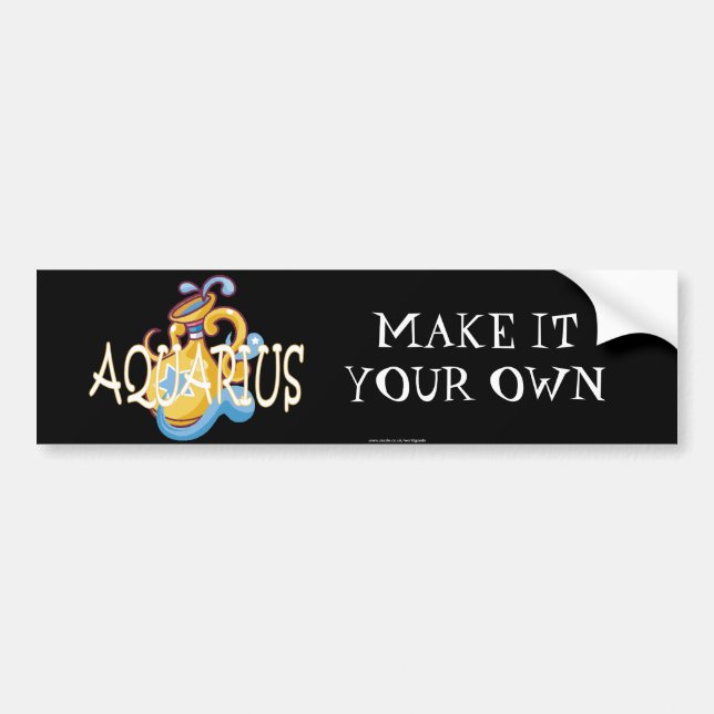Aquarius zodiac bumper sticker (Front)