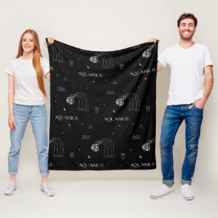 Aquarius Zodiac - Celestial Water Bearer (1) Fleece Blanket