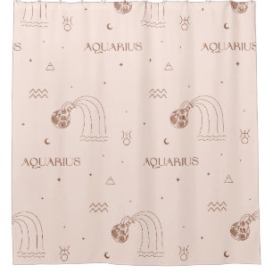 Aquarius Zodiac - Celestial Water Bearer (2) Shower Curtain
