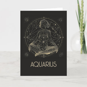 Aquarius Zodiac Constellation Blank Folded Card