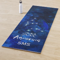 Aquarius Zodiac Constellation Blue Galaxy Monogram