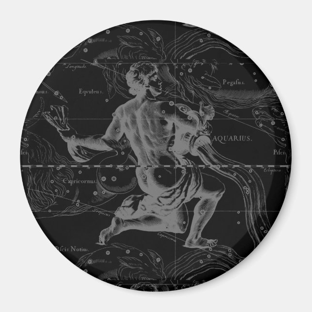 Aquarius Zodiac Constellation Hevelius 1690 Magnet (Front)