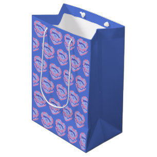 Aquarius Zodiac Coquette Heart Birthday Cake Medium Gift Bag