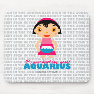 Aquarius Zodiac for kids Mouse Pad