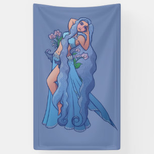 Aquarius Zodiac Goddess Belly Dancer Art Birthday Banner