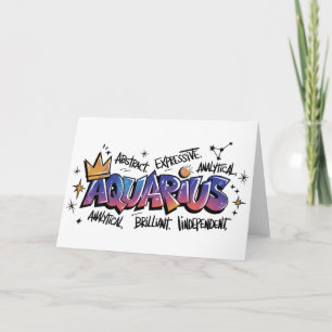 Aquarius Zodiac Graffiti  Card