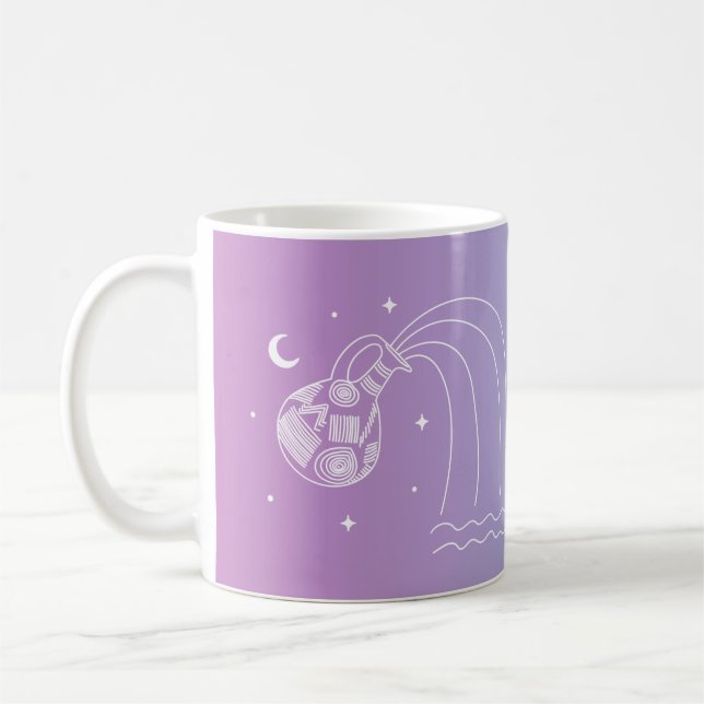 Aquarius zodiac horoscope star sign gradient coffee mug (Left)