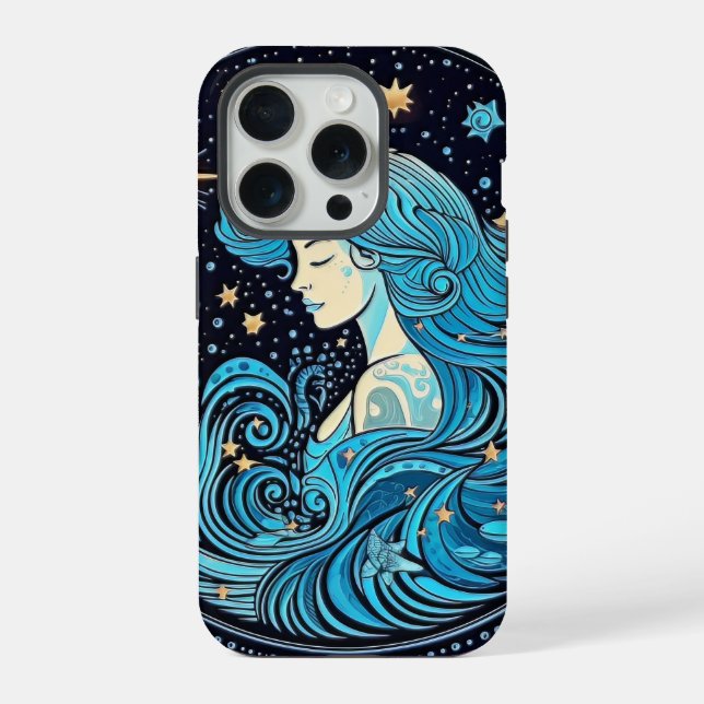 Aquarius Zodiac iPhone Case (Back)