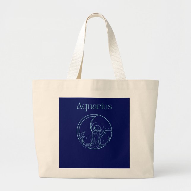 Aquarius Zodiac  Large Tote Bag (Front)