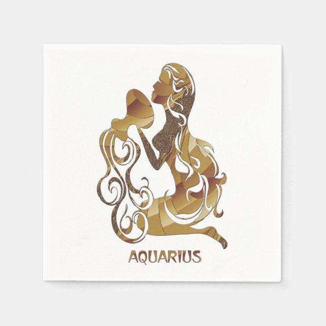 Aquarius Zodiac Napkin (Front)