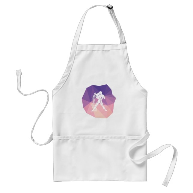 Aquarius zodiac sign 3d effect design apron (Front)
