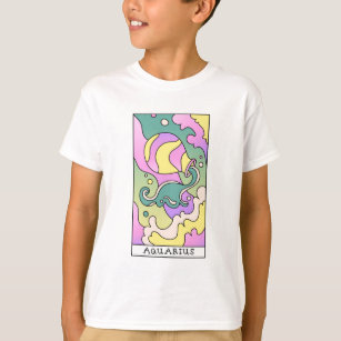 Aquarius Zodiac Sign Abstract Art Vintage T-Shirt