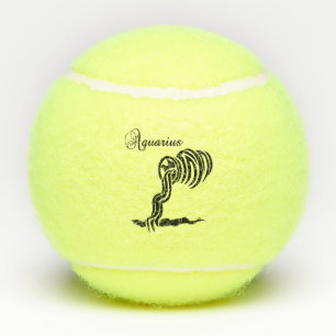 Aquarius Zodiac Sign and Symbol Blue Green Tennis Balls