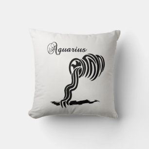 Aquarius Zodiac Sign and Symbol Cushion