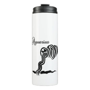 Aquarius Zodiac Sign and Symbol Thermal Tumbler