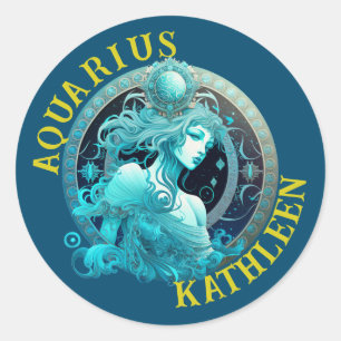 Aquarius Zodiac Sign Astrology Sticker