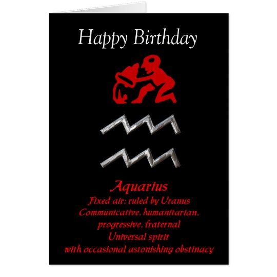 Aquarius Zodiac Sign Birthday Greeting Cards