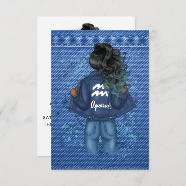 Aquarius Zodiac Sign Birthday Party Invitation (Front/Back)