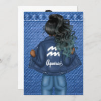 Aquarius Zodiac Sign Birthday Party Invitation