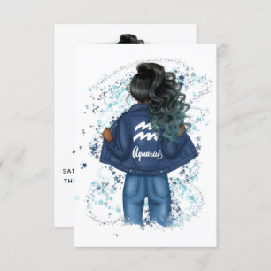 Aquarius Zodiac Sign Birthday Party Invitation