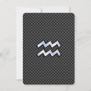 Aquarius Zodiac Sign Carbon Fiber Style