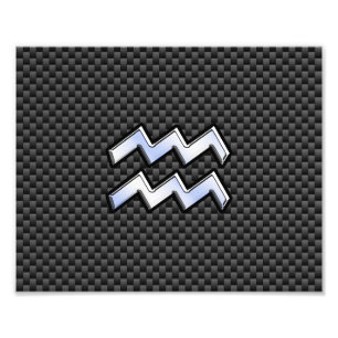 Aquarius Zodiac Sign Carbon Fibre Style