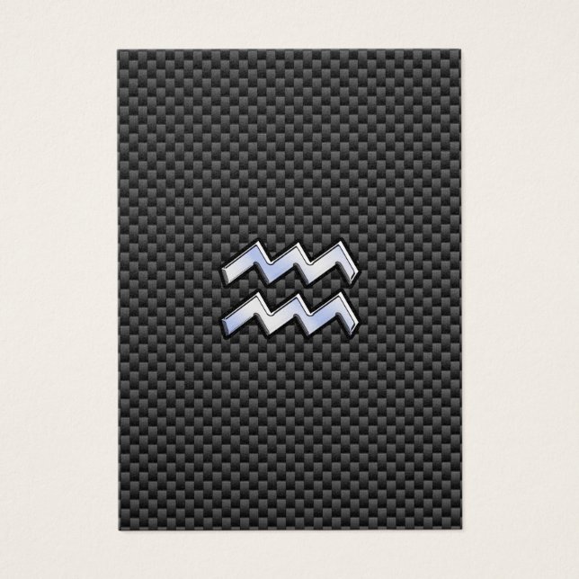 Aquarius Zodiac Sign Carbon Fibre Style (Front)