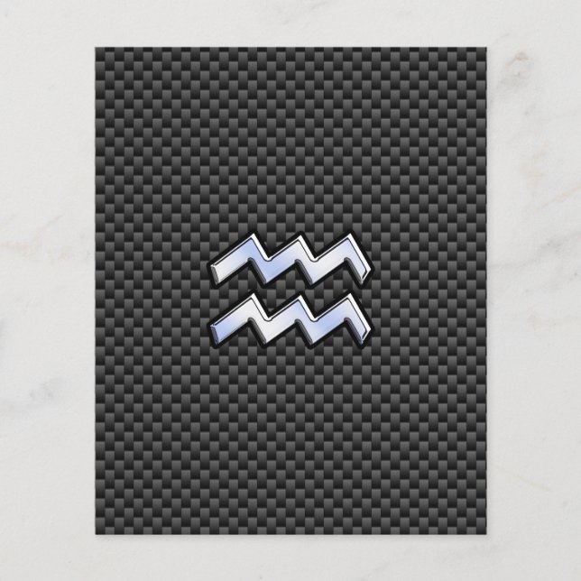 Aquarius Zodiac Sign Carbon Fibre Style Flyer (Front)